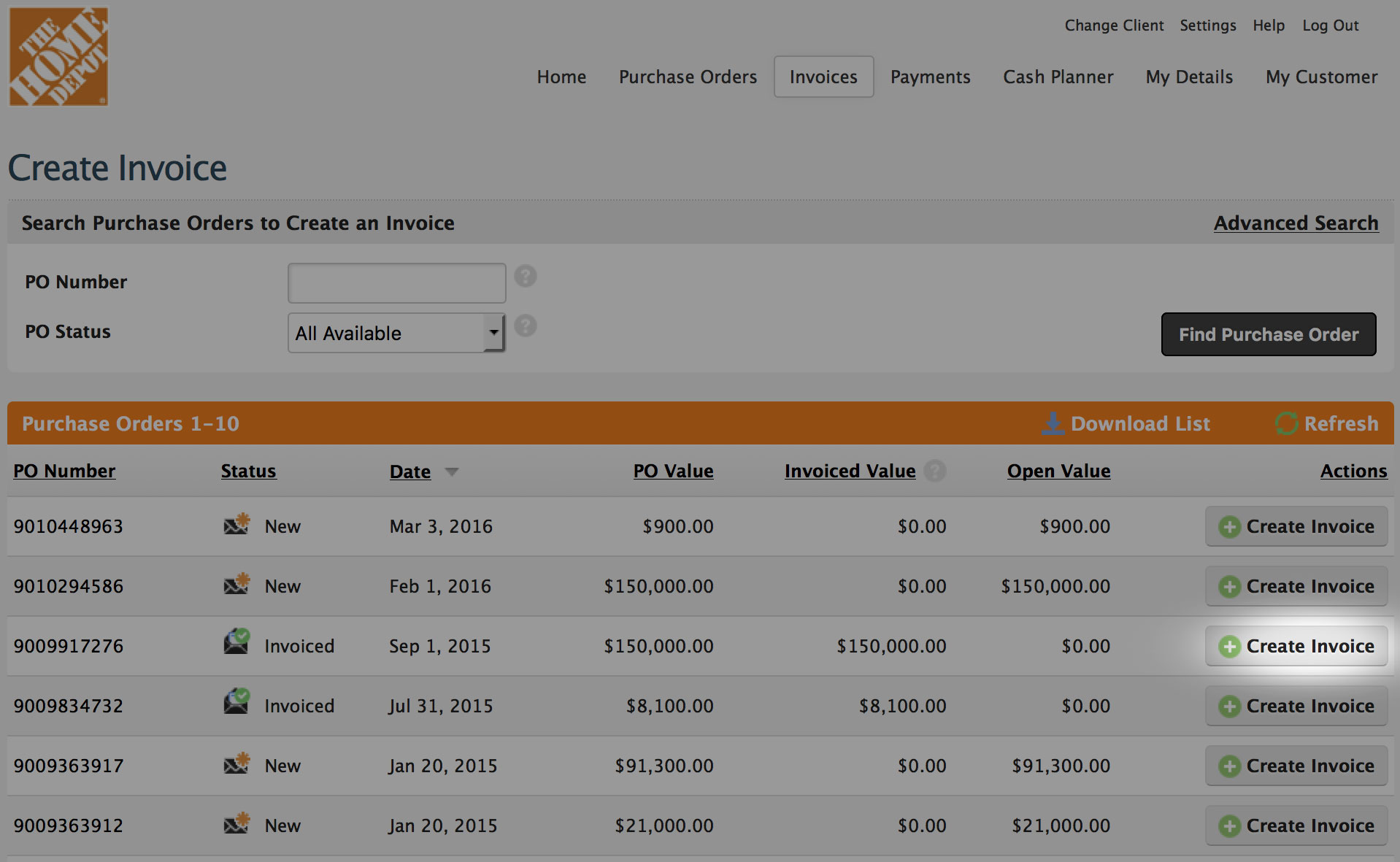 Taulia Support - Home Depot - How do I create PO based invoice Pertaining To Home Depot Receipt Template