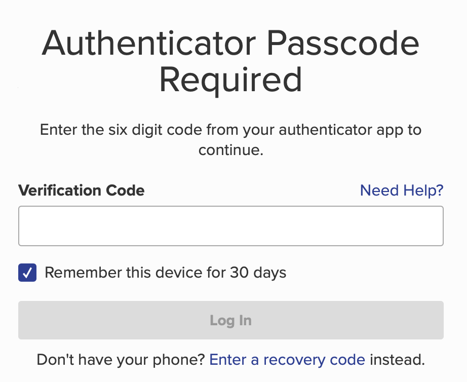 entrer un code de vérification